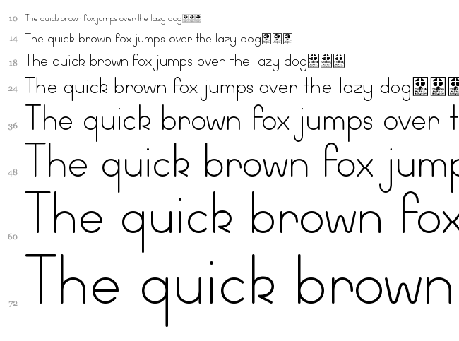 Wida Round font waterfall